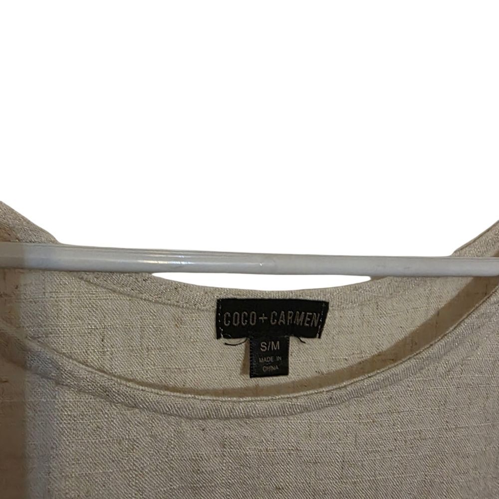 Coco + Carmen Runway Fringe Linen Blend Sleeveless Top S/M - Picture 3 of 5